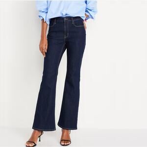 Old Navy High Rise Wow Flare Jeans Dark Wash High Waist Jeans Flared Size 8